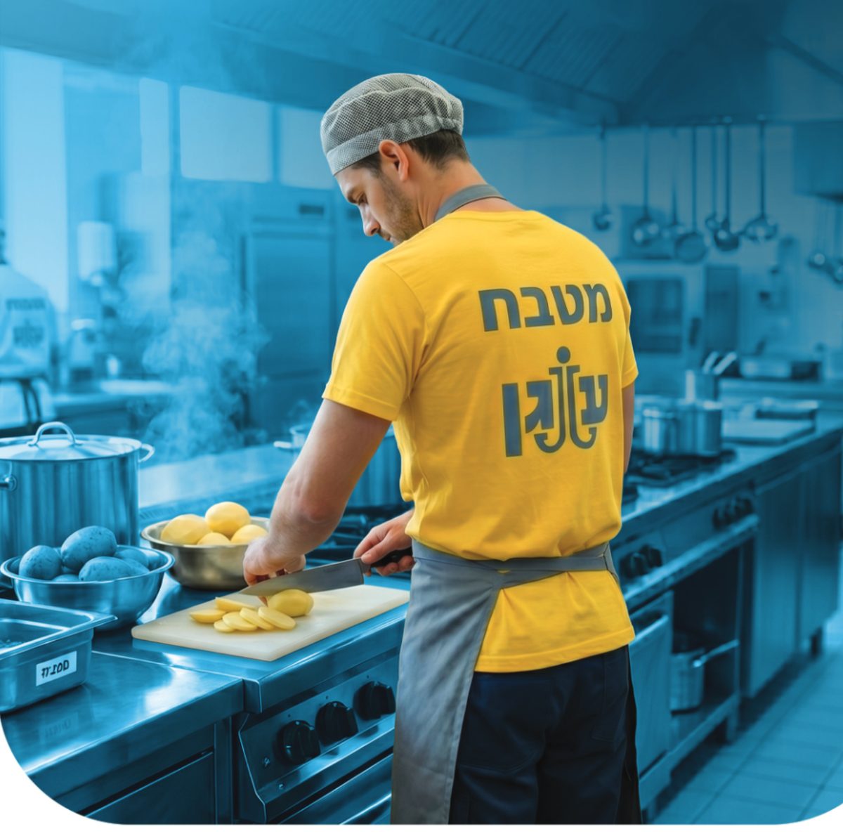עובד מטבח במטבח מוסדי